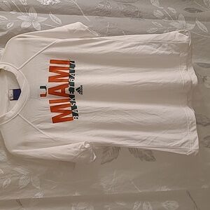 Adidas University Of Miami Basketball Tee